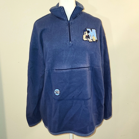 Disney~ Vintage Mickey Mouse Kangaroo Pocket Sweatshirt Size M - Picture 1 of 7